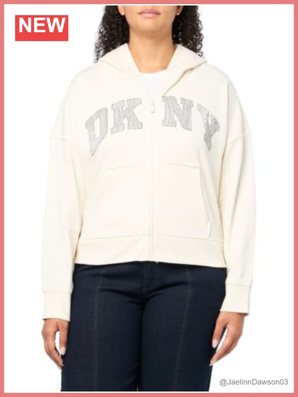 Rhinestone Varsity Logo Full Zip Hoodie with Pockets